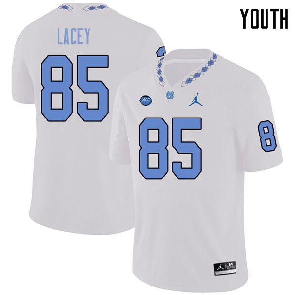 Jordan Brand Youth #85 Bob Lacey North Carolina Tar Heels College Football Jerseys Sale-White